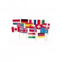 144 petits drapeaux cure-dents pays assortis aléatoires