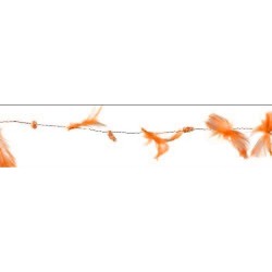 guirlande-orange-plumes-et-perles-2-metres
