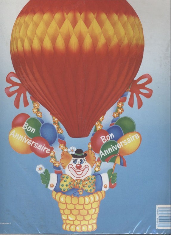Suspension Papier Clown En Montgolfiere Bon Anniversaire Festi Fiesta