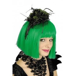 serre-tete-noir-fleur-paillettes-vertes-dentelle-ruban-et-perles