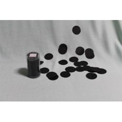 Confettis de scène en forme de ronds noir 100 grammes