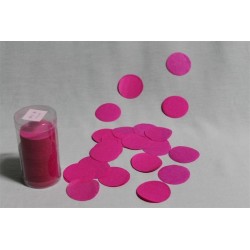 Confettis de scène en forme de ronds rose fuchsia 100 grammes
