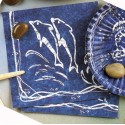 20 Serviettes de la Mer Dauphin blanc sur fond bleu 33 x 33 cm E