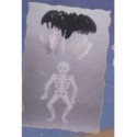 Suspension grand squelette et petits fantômes Halloween