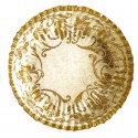 10 assiettes plates écrues décors motifs floraux or Ø 23 cm