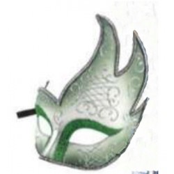 loup-flamme-argent-et-vert-avec-galon-et-paillettes