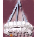 Lustre blanc en Couronne papier 76 cm Suspension