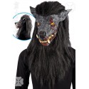 Masque de loup-garou méchant avec poils et cheveux Halloween