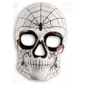 Masque crâne blanc décor squelette mexicain noir et rouge Halloween DOD