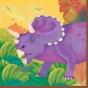 16 petites serviettes "prehistoric party" 25 x 25 cm dinosaures
