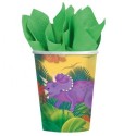 8 Gobelets prehistoric party dinosaure 266 ml en carton