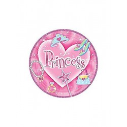 8 assiettes princess Ø 22,9 cm princesse rose