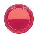 20 assiettes plates en plastique rouge Ø 23 cm