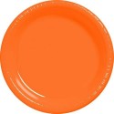 20 assiettes plates en plastique orange Ø 23 cm