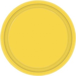 8 grandes assiettes jaunes 22.9 cm en carton