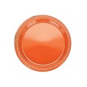 20 assiettes plates en plastique orange Ø 17.8 cm