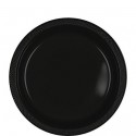 20 assiettes plates en plastique noir Ø 17.8 cm