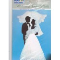 Couple de mariés silhouette et carillons en papier alvéolé
