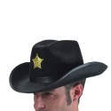 Chapeau cow-boy noir en feutrine avec biais noir