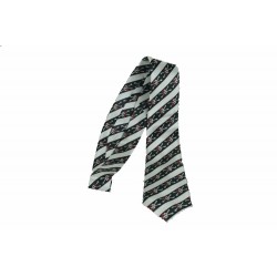 Cravate à nouer satin noir blanc petites têtes de mort pirate Halloween