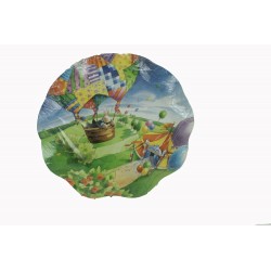2 grands plats ronds cirque et montgolfière Ø 40 cm