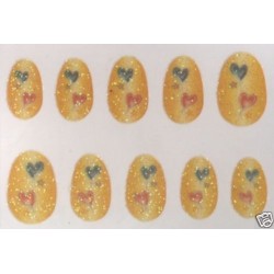 10-faux-ongles-souples-autocollants-oranges-guirlande-coeurs