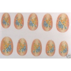 10-faux-ongles-souples-autocollants-oranges-fleurs-en-croix