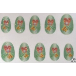 10-faux-ongles-souples-autocollants-verts-fleurs-pensees-violett