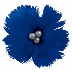superbe-fleur-en-plumes-naturelles-bleu-roi