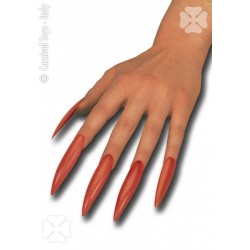 10 Faux ongles rouges très longs Halloween