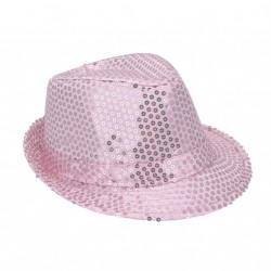 Borsalino en tissu rose pâe avec paillettes pâle taille 58