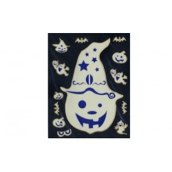 Stickers en 3D d'Halloween tête de citrouille fantôme yeux