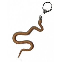 porte-clef-serpent-beige-ocre-9-cm-en-plastique