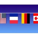 Guirlande 15 pavillons drapeaux de pays variés 4 mètres