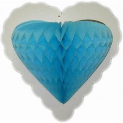 Coeur en papier alvéolé à suspendre décoration mariage cérémonie