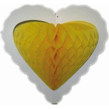 Coeur en papier alvéolé à suspendre décoration mariage cérémonie