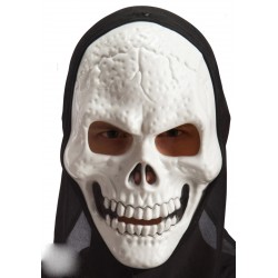 Masque de crâne, tête de mort avec cagoule noire Halloween