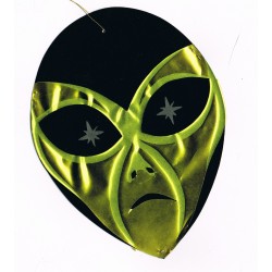 Découpe à suspendre en forme de tête d'alien phosphorescente