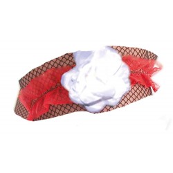 Jarretière en dentelle rouge avec une fleur blanche