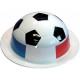 chapeau melon en plastique ballon de foot avec tour drapeau français bleu blanc rouge