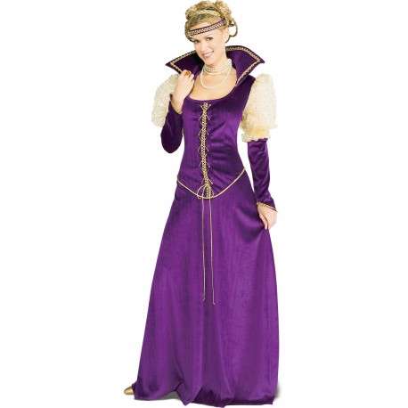 Lady Renaissance costume en panne de velours et galons dorés