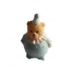 Figurine miniature 1 petit ourson clown bleu 3 centimètres de haut