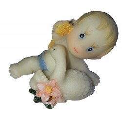 Figurine miniature 1 bébé garçon s'amusant avec un cygne