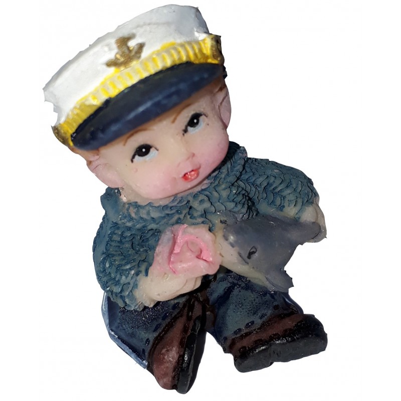 Figurine Miniature 1 Garcon Habille En Marin Jouant Avec Un Requin Festi Fiesta