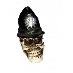 Figurine miniature petite tête de mort portant un casque anglais Bobby's