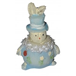 Figurine miniature 1 petit lapin clown bleu 2.9 centimètres de haut