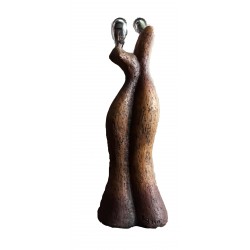 Statuette couple de mariés figurine en résine imitant la terre cuite 26.50 centimètres