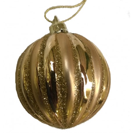 Boule De Noël Dorée Avec Paillettes Dorées à Suspendre Dans Votre Sapin De Noë Festi Fiesta