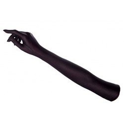 Gants en satin noir extra long 46 centimètres environ