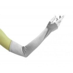 Gants gris argenté très long 47.5 centimètres environ pour gala et cérémonie